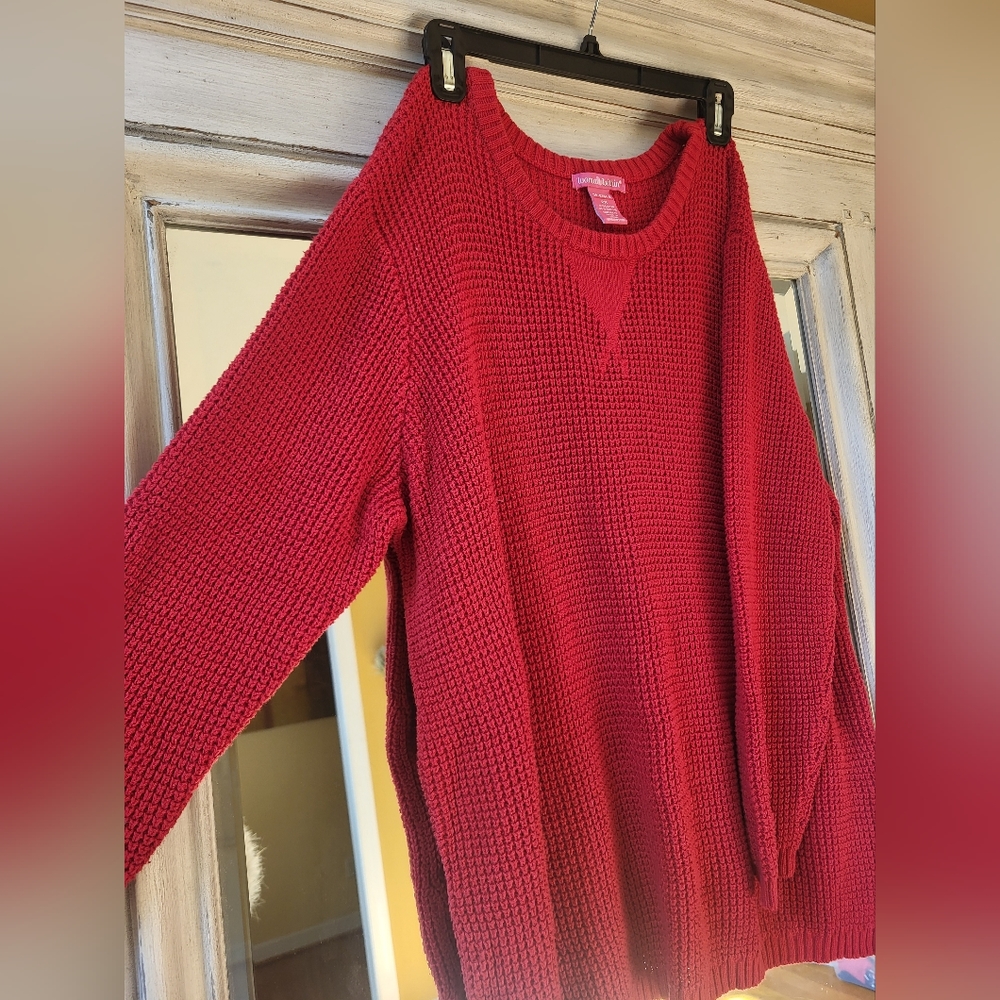 Woman Within Red Knit Sweater SZ. 2X